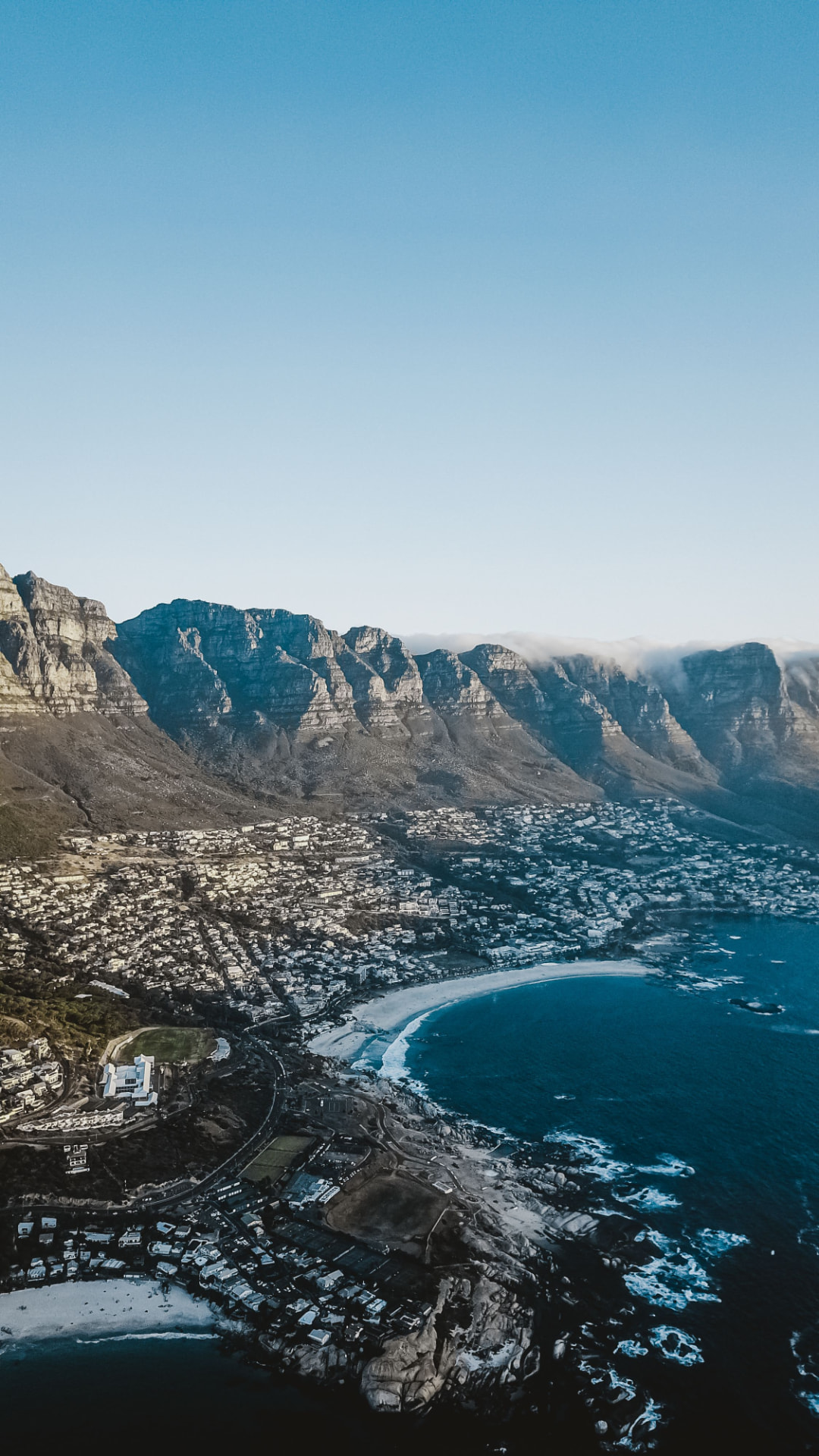 Twelve Apostles mountain range above Camps Bay, Cape Town